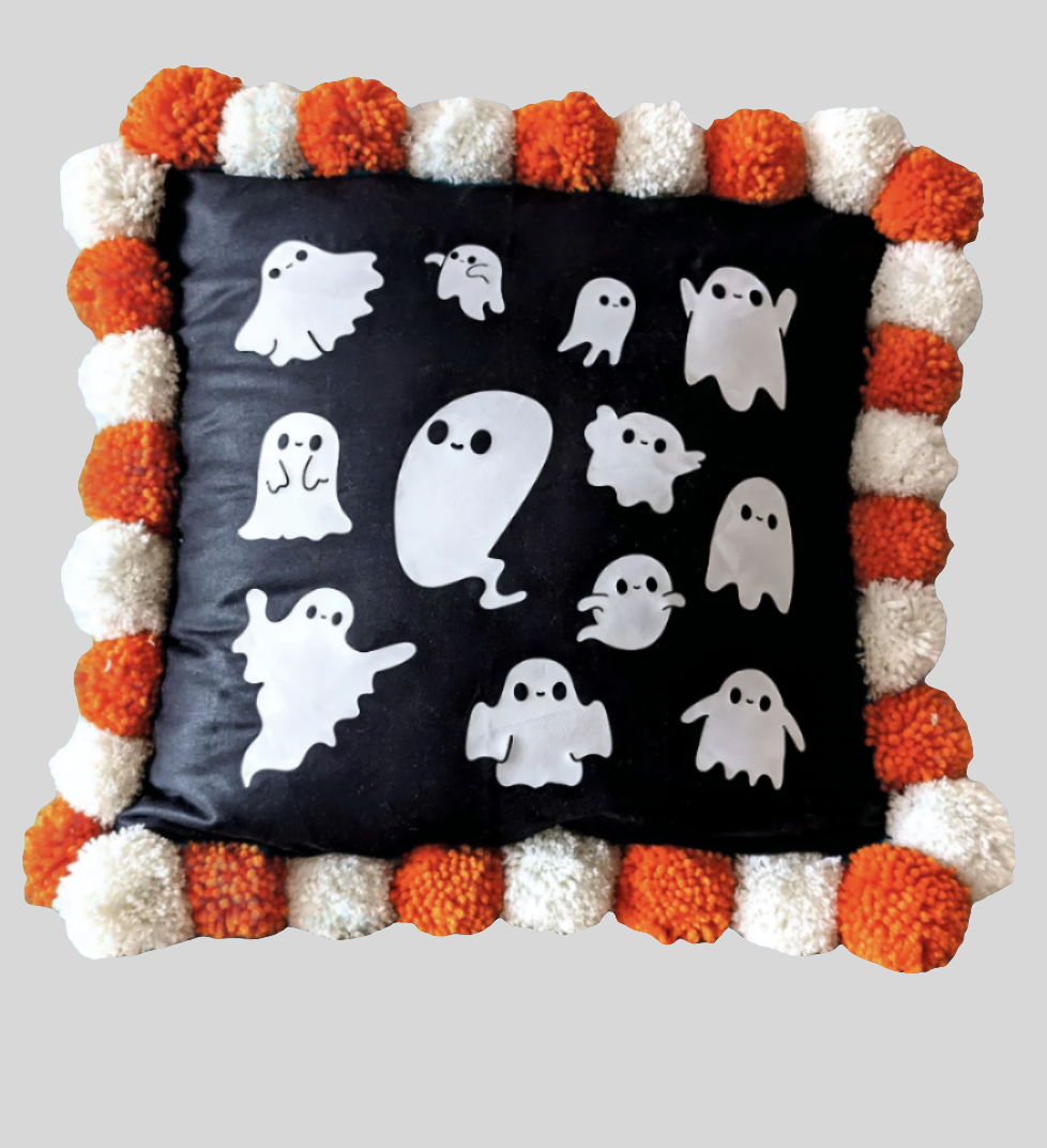 Pompom Ghost Pillow